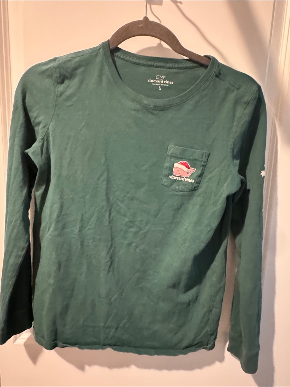 Vineyard Vines Forest Green Long-Sleeve Pocket Tee boys